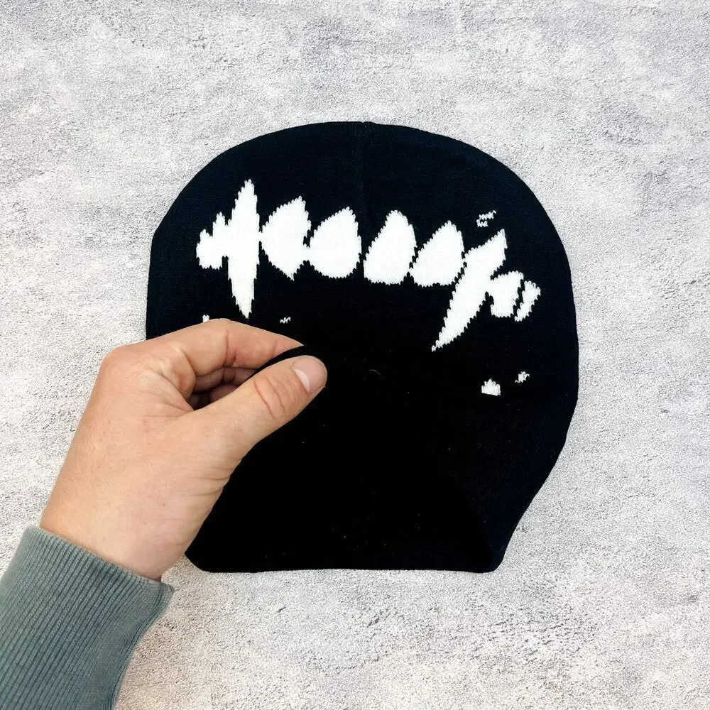 grunge gothic punk vintage dog teeth beanie